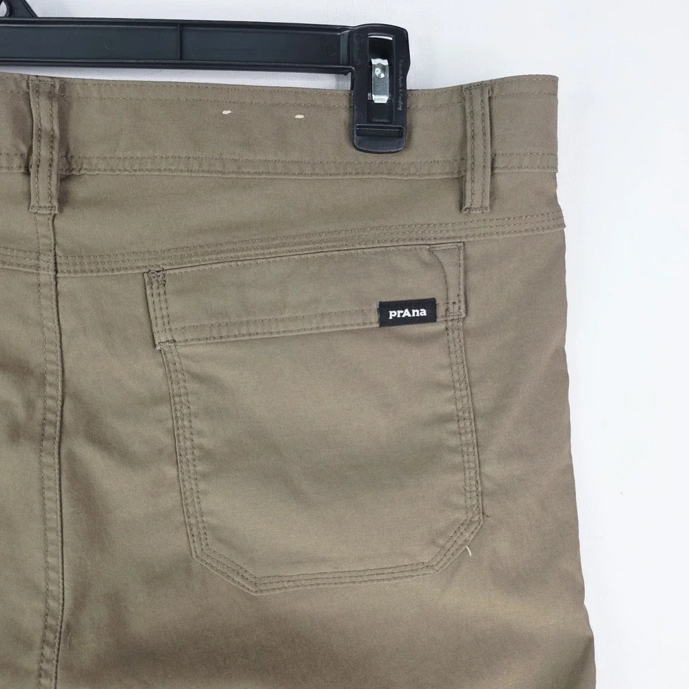 Prana Pants Mens 38X32‎ Tan Zion II Slim Performance Nylon Hiking Outdoor Logo